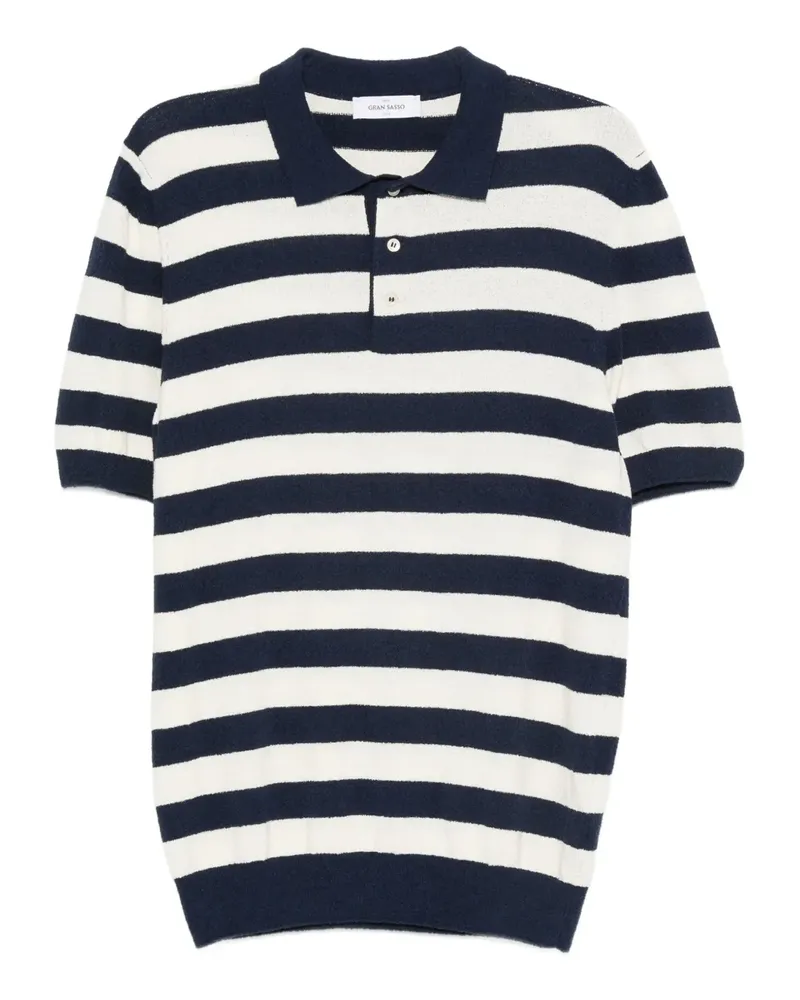 Gran Sasso Gestreiftes Poloshirt - Blau Blau