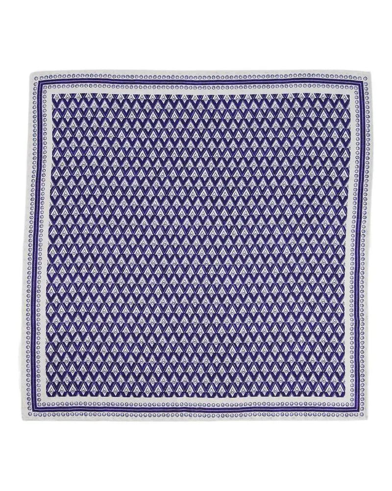 Brunello Cucinelli Einstecktuch aus Seide mit Print - Weiß Weiß