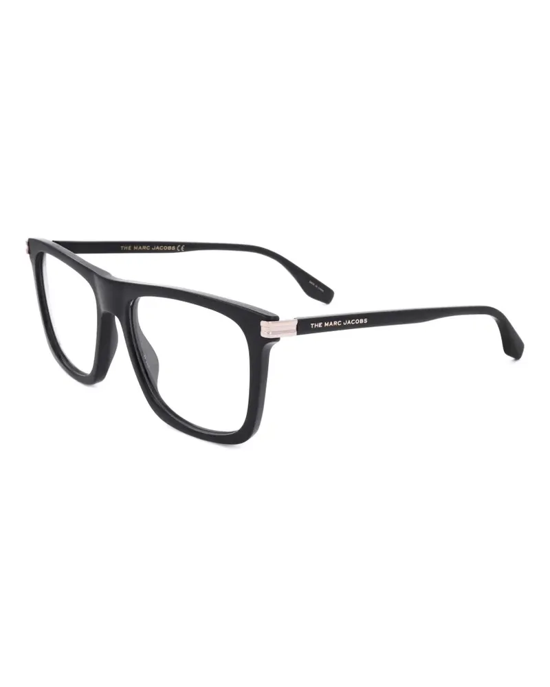 Marc Jacobs Eckige Brille mit Logo-Schild - Schwarz Schwarz
