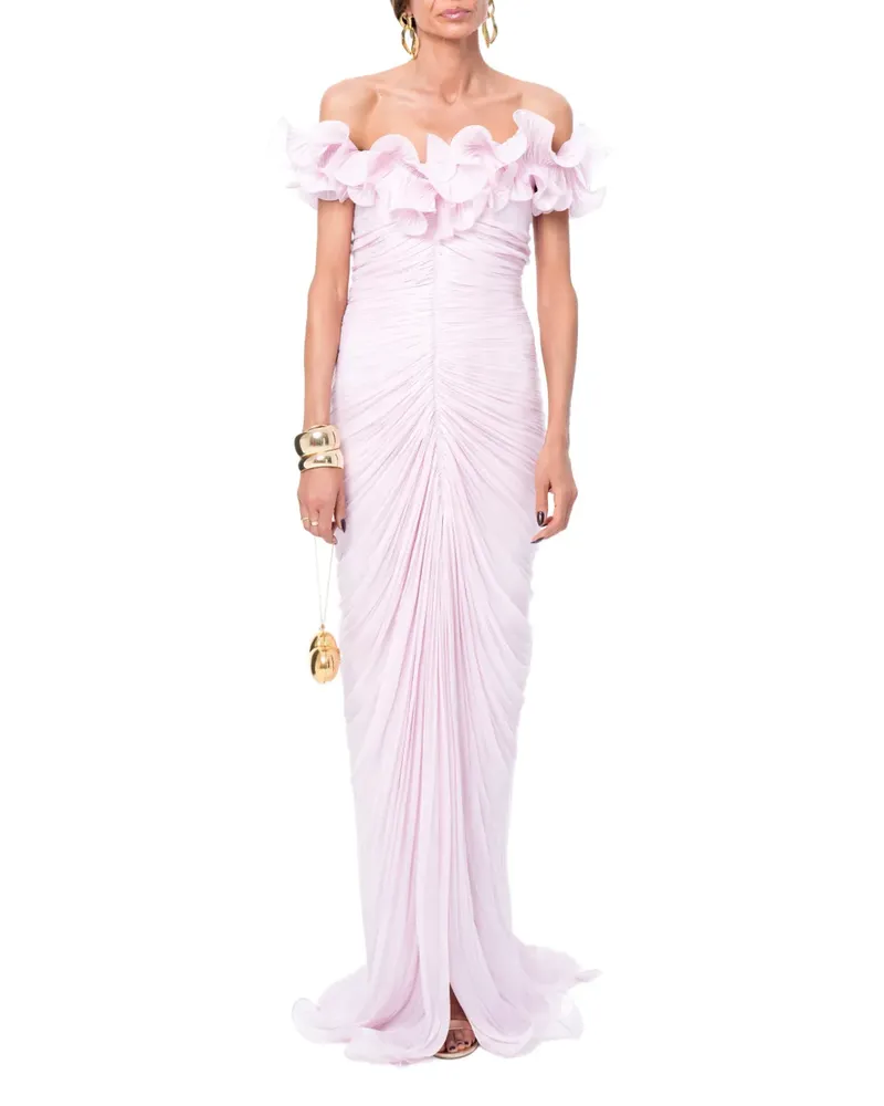 Ana Radu Drapiertes Rüschenkleid mit Raffungen - Rosa Rosa