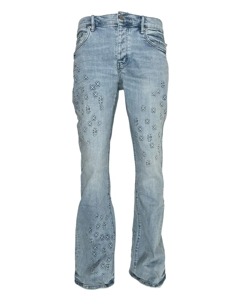 PURPLE BRAND Schlagjeans mit Prägung - Blau Blau