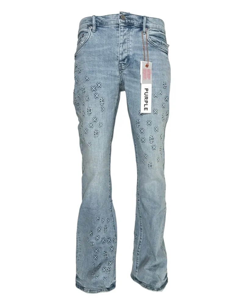 PURPLE BRAND Schlagjeans mit Prägung - Blau Blau
