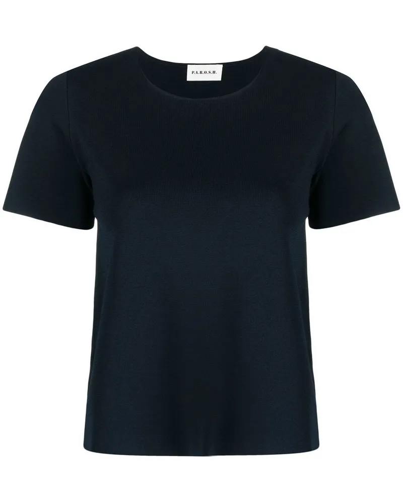 P.A.R.O.S.H. P.A.R.O H. Gestricktes T-Shirt - Blau Blau