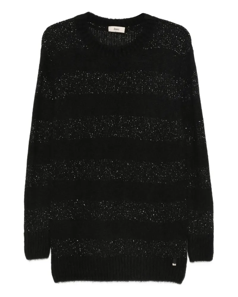 Herno Gestreifter Pullover - Schwarz Schwarz