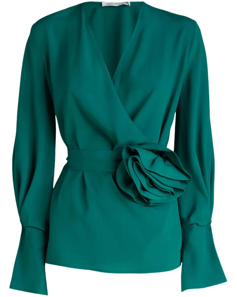 Simona Corsellini Bluse mit Blumendetail - Grün Grün