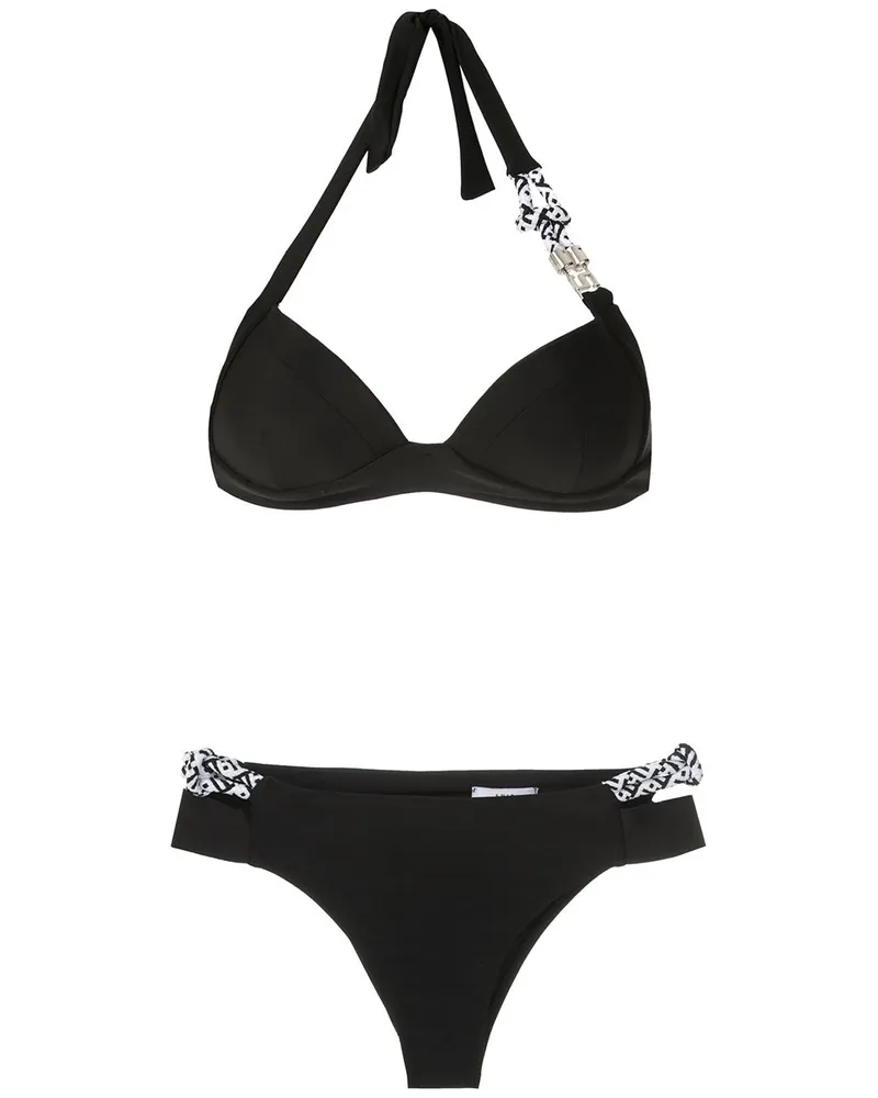Amir Slama Balconette-Bikini mit Seildetails - Schwarz Schwarz