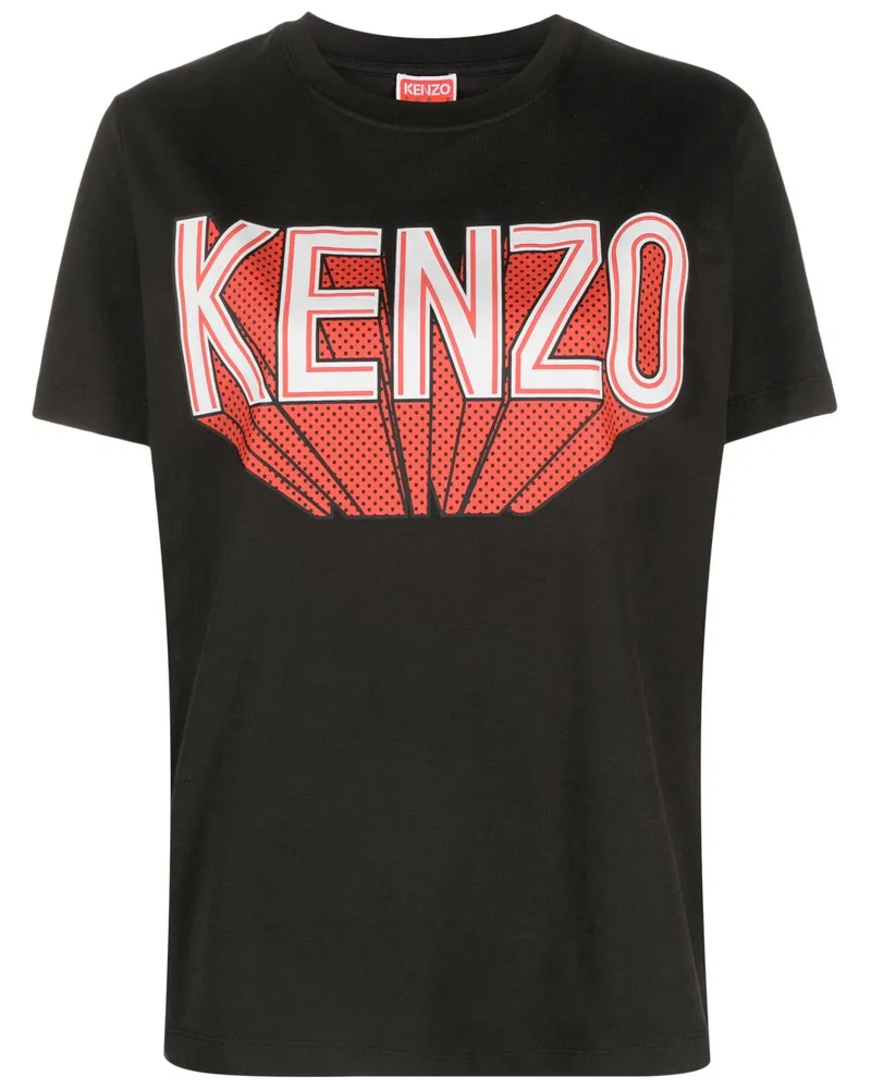 Kenzo T-Shirt mit Logo-Print - Schwarz Schwarz