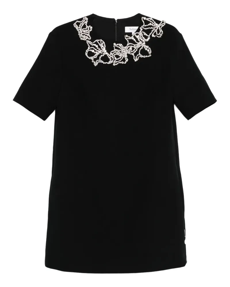 Safiyaa Verziertes Minikleid - Schwarz Schwarz