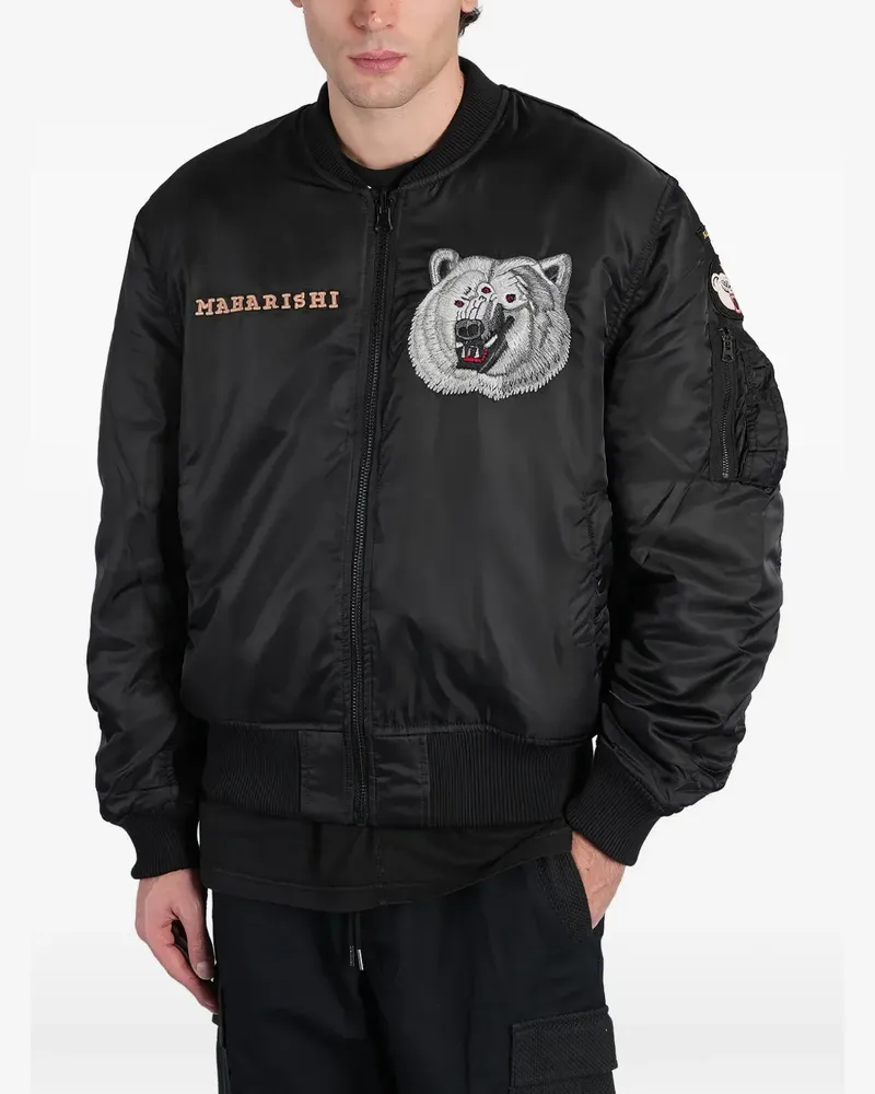maharishi Bomberjacke mit Reißverschluss - Schwarz Schwarz