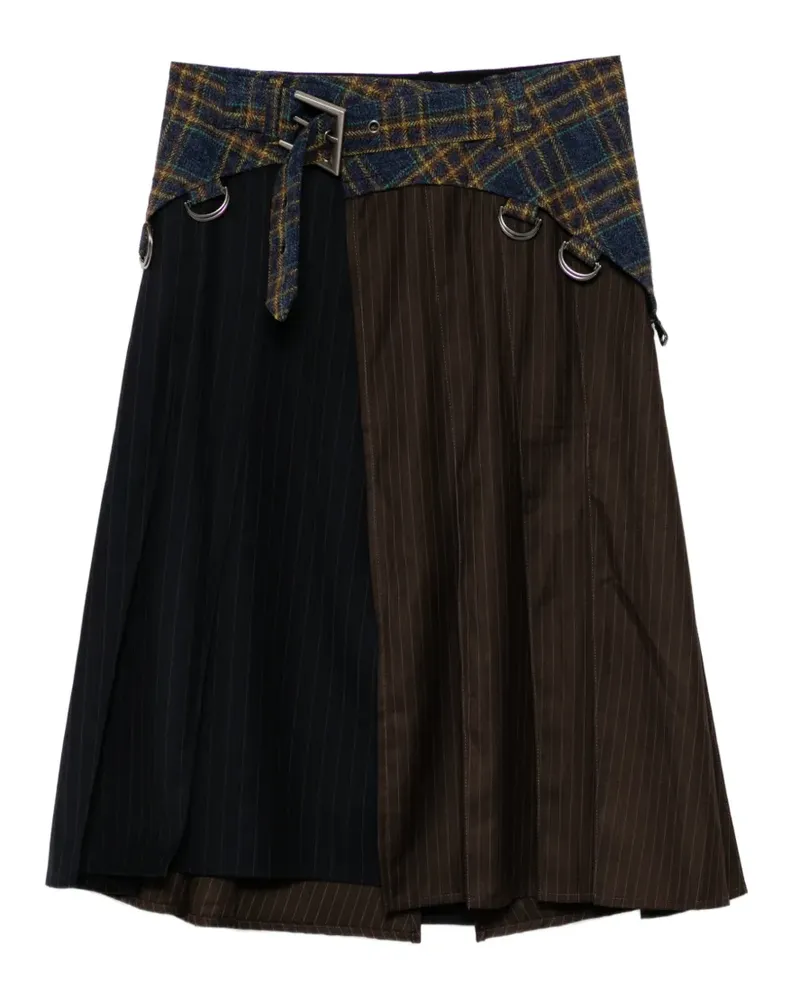 Andersson Bell panelled pinstripe-pattern skirt - Schwarz Schwarz
