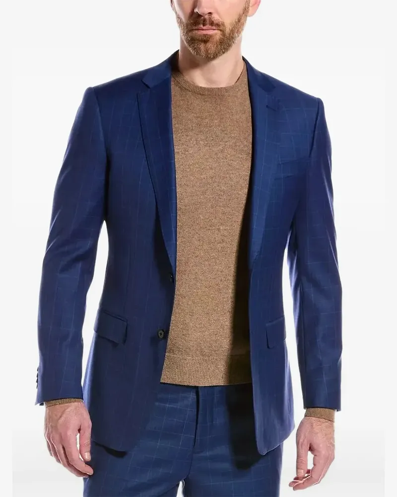Roberto Cavalli Karierter Anzug mit schmalem Schnitt - Blau Blau
