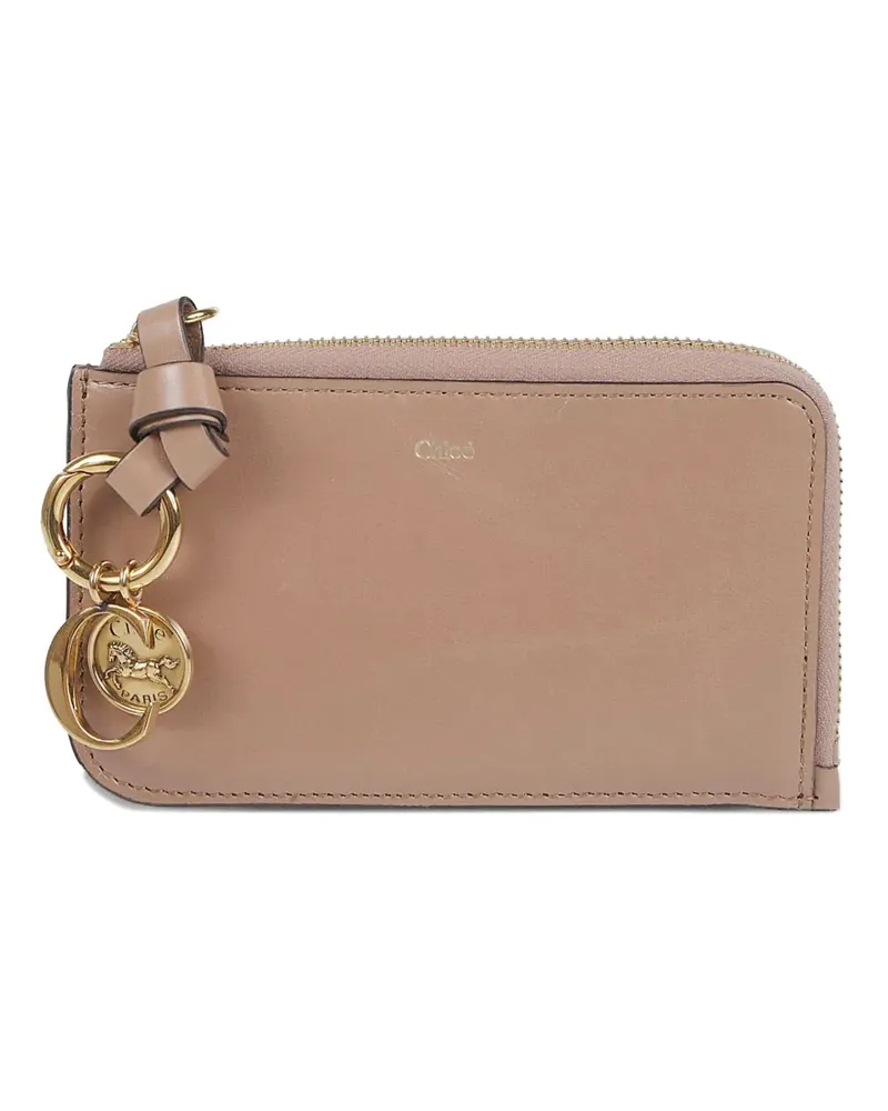Chloé Alphabet logo-charm leather wallet - Nude Nude