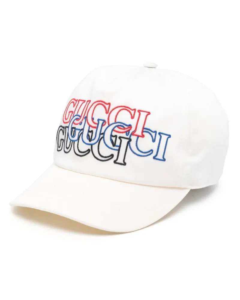 Gucci Baseballkappe mit Logo-Stickerei - Weiß Weiß