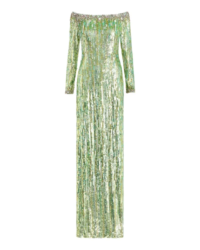 Jenny Packham Marnie Abendkleid mit Pailletten - Grün Grün