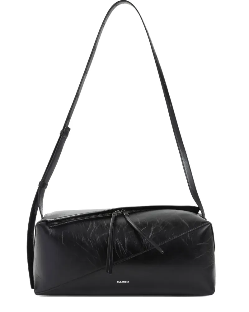 Jil Sander Schultertasche mit diagonalem Reißverschluss - Schwarz Schwarz