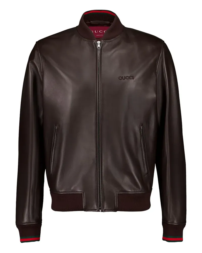 Gucci Bomberjacke aus Leder - Braun Braun