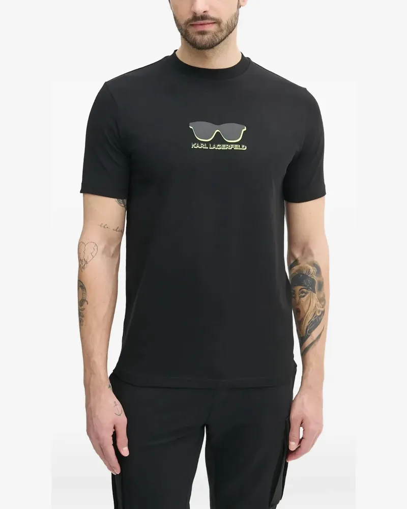 Karl Lagerfeld T-Shirt mit Brillen-Print - Schwarz Schwarz