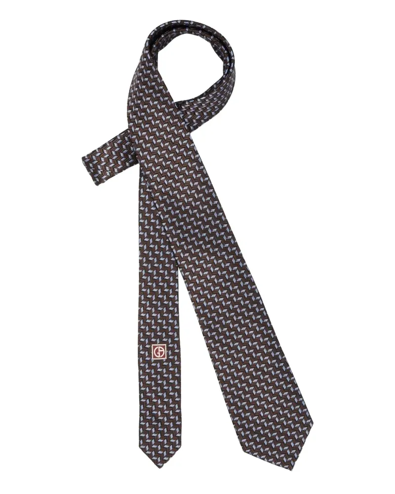 Giorgio Armani Krawatte mit Logo-Detail - Braun Braun