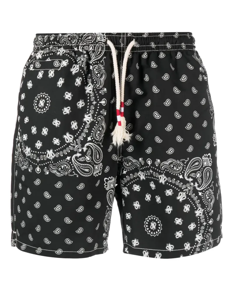 MC2 Saint Barth Badeshorts mit Paisley-Print - Schwarz Schwarz