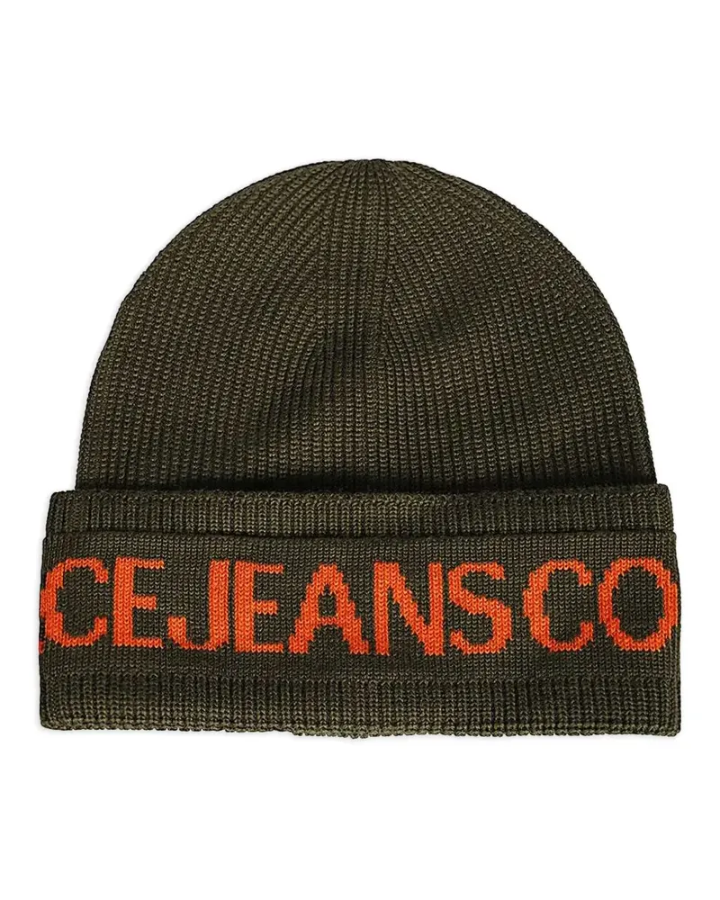 Versace Jeans Beanie mit Logo-Stickerei - Grün Grün