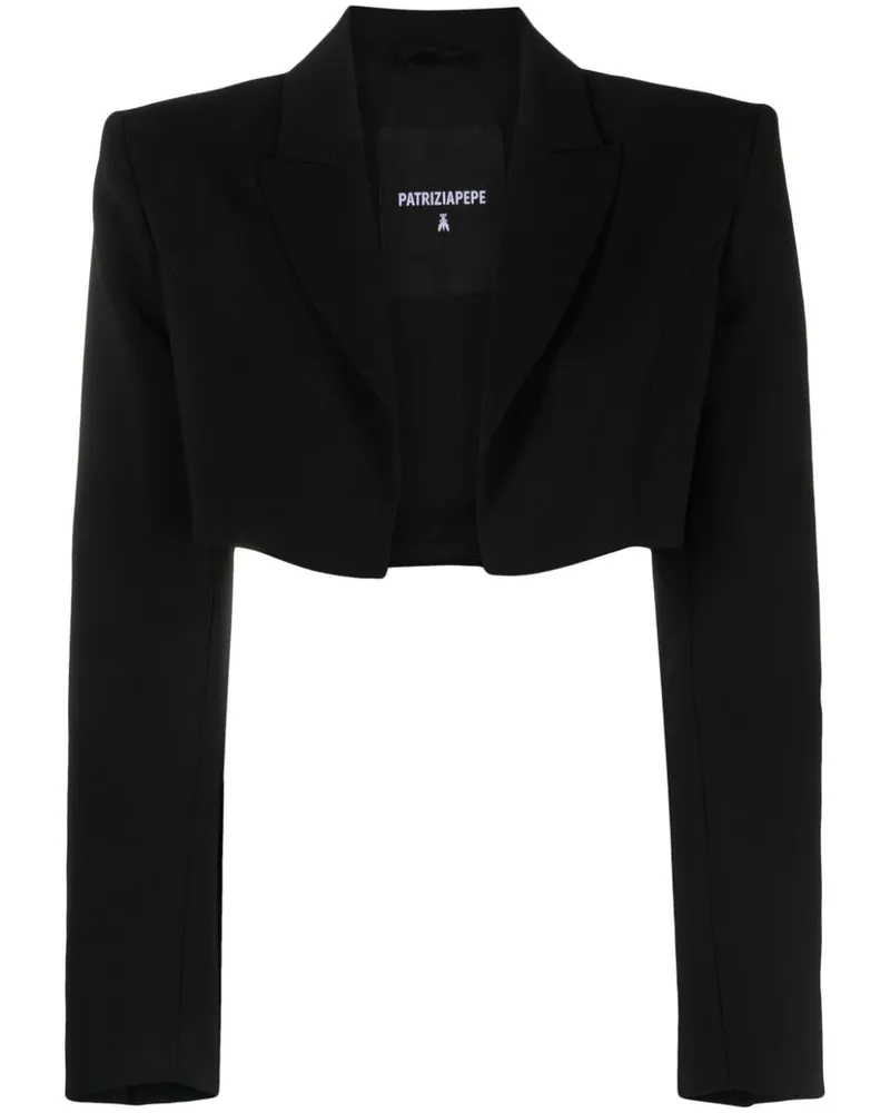 Patrizia Pepe Cropped-Blazer aus Krepp Schwarz