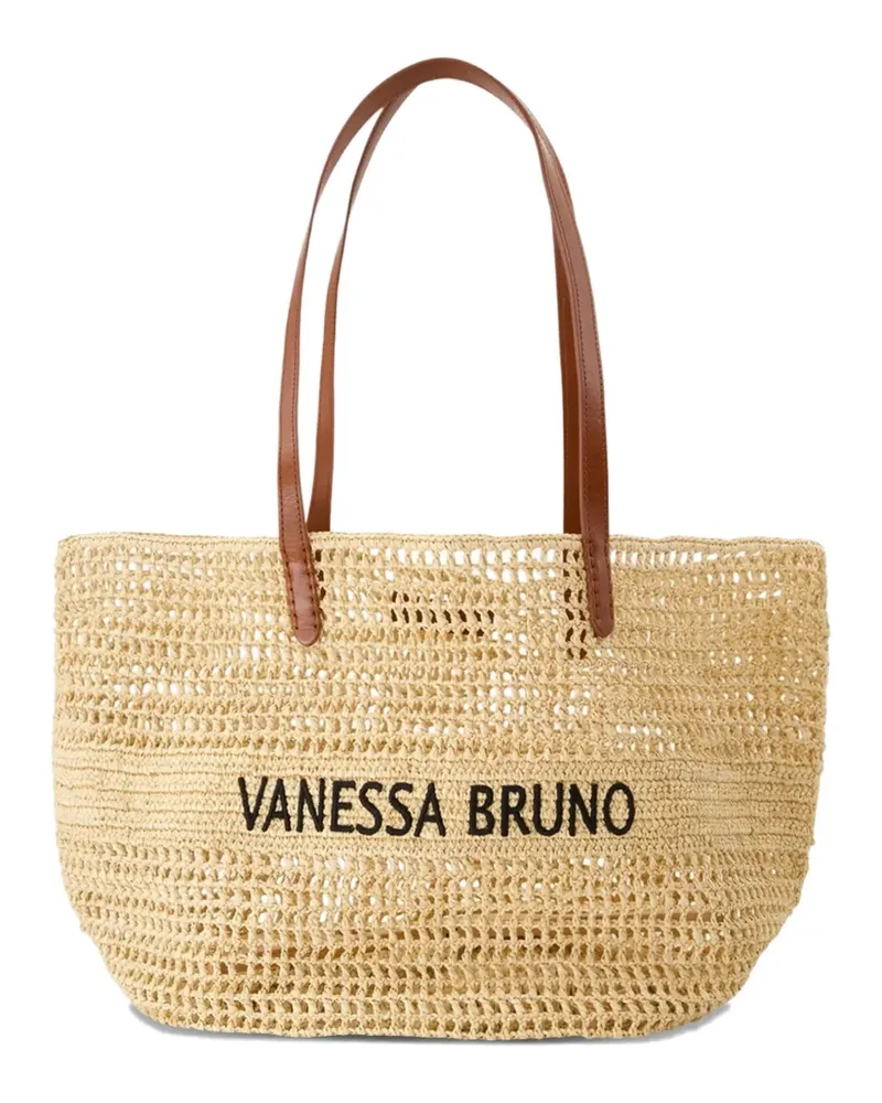 Vanessa Bruno raffia handles shopper bag - Nude Nude