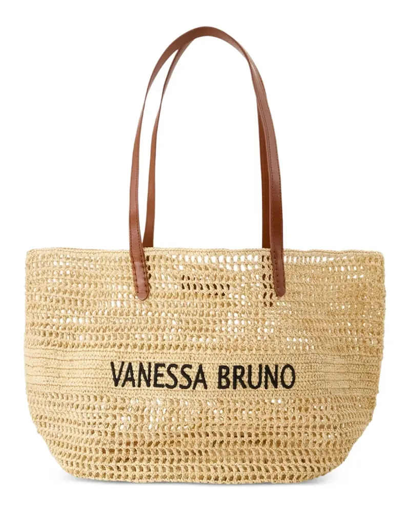 Vanessa Bruno raffia handles shopper bag - Nude Nude