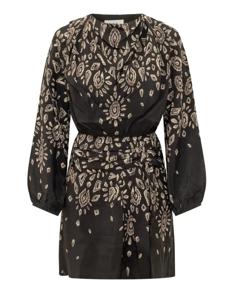 ba&sh Beona geometric-print mini dress - Schwarz Schwarz