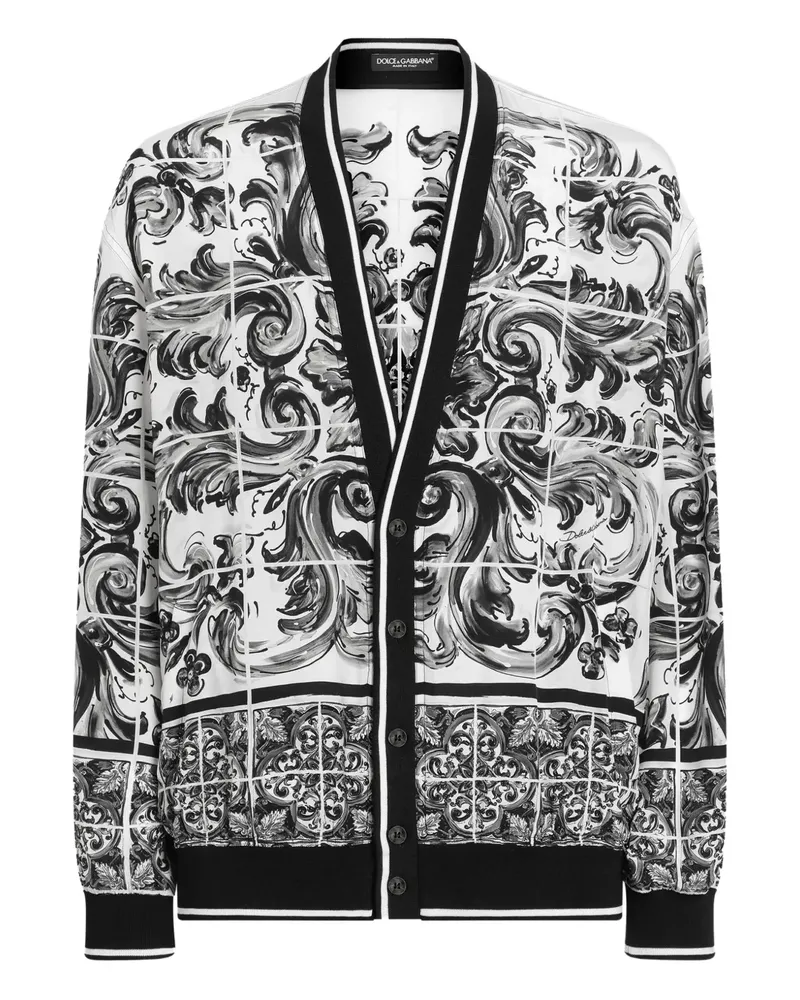 Dolce & Gabbana Jacke mit Majolica-Muster - Weiß Weiß