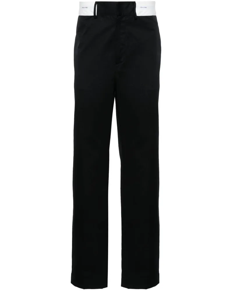 Palm Angels Tapered-Hose mit Kontrastbund - Schwarz Schwarz
