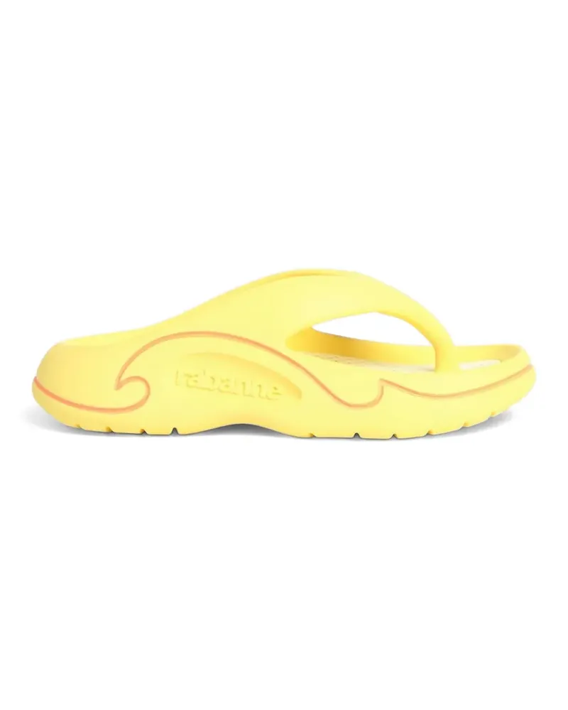 Paco Rabanne logo-embossed flip-flops - Gelb Gelb