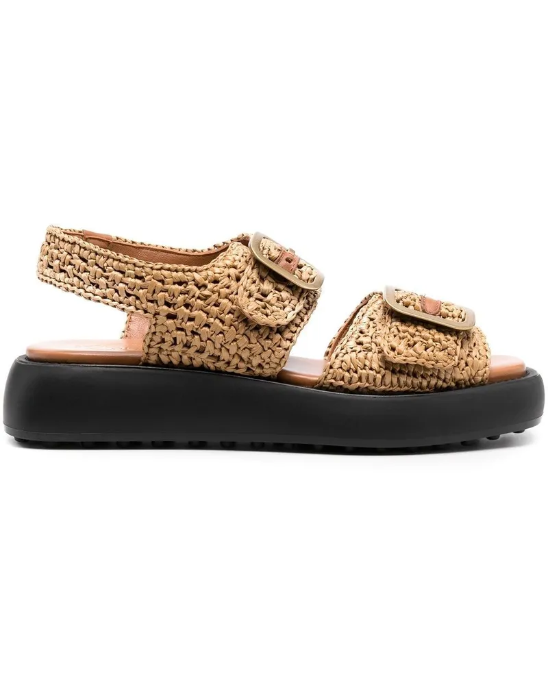 TOD'S Sandalen aus Raffiabast - Braun Braun