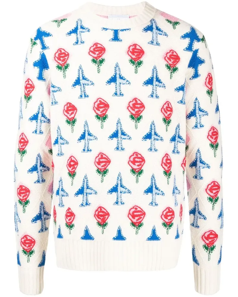 Casablanca Paris Intarsien-Pullover mit rundem Ausschnitt - Rosa Rosa
