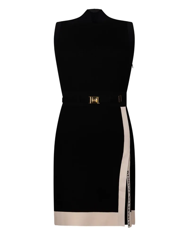 Elisabetta Franchi belted sleeveless mini dress - Schwarz Schwarz