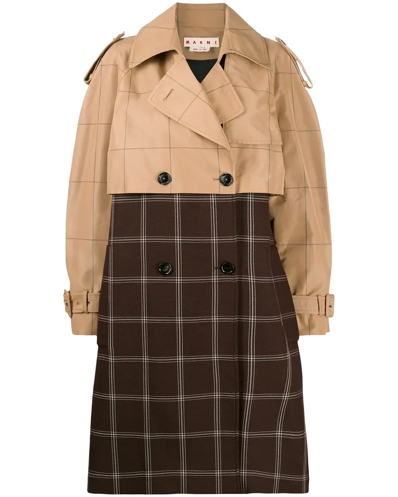 Marni Zweifarbiger Trenchcoat - Braun Braun