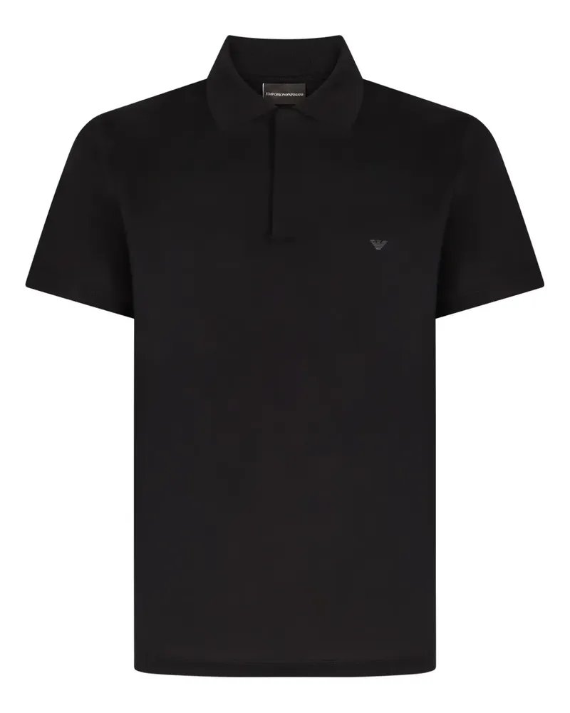 Emporio Armani Poloshirt mit Logo-Print - Schwarz Schwarz