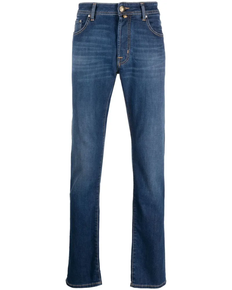Jacob Cohën Halbhohe Straight-Leg-Jeans - Blau Blau