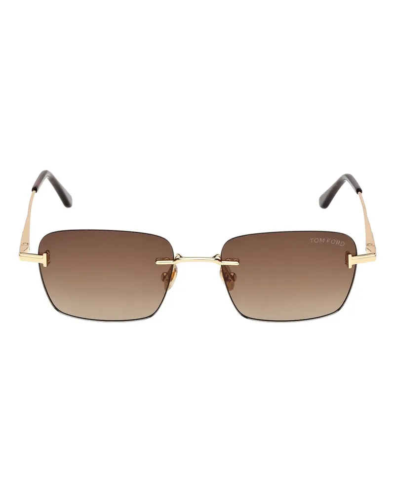 Tom Ford square-frame rimless sunglasses - Gold Gold