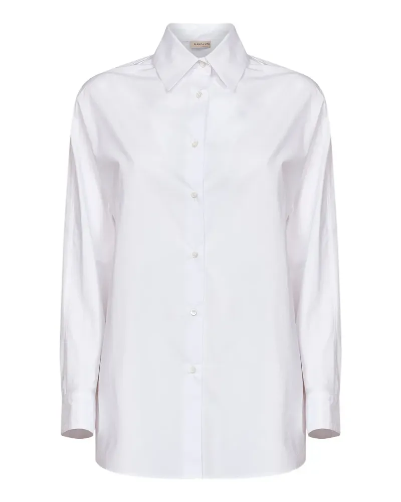 Blanca cotton curved-hem shirt - Weiß Weiß