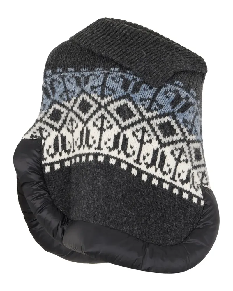 MOORER Capuaalw knit padded-trim poncho - Grau Grau