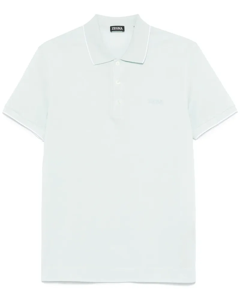 Ermenegildo Zegna Poloshirt mit Logo-Stickerei - Blau Blau