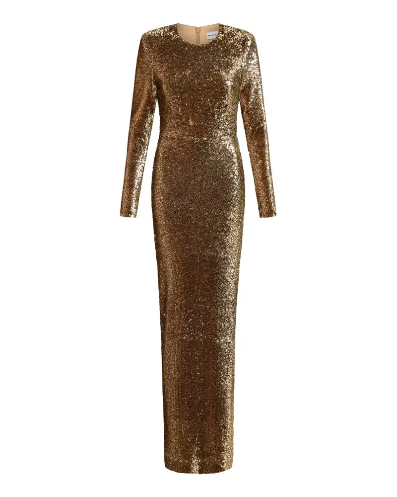 Rebecca Vallance Cambridge Langarm-Abendkleid - Gold Gold