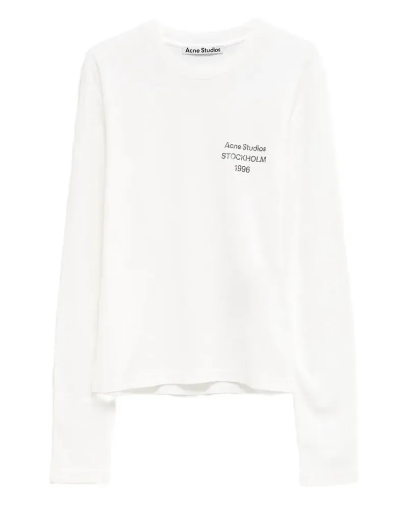 Acne Studios logo-print long-sleeve T-shirt - Weiß Weiß
