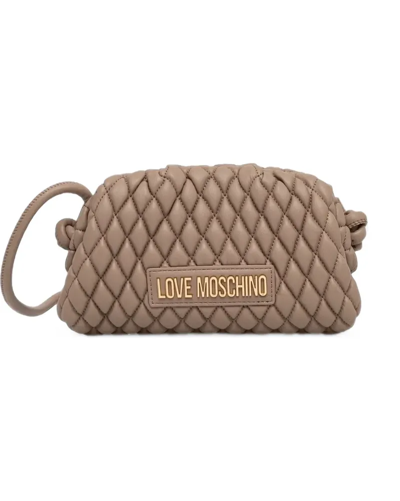 Moschino quilted leather shoulder bag - Nude Nude