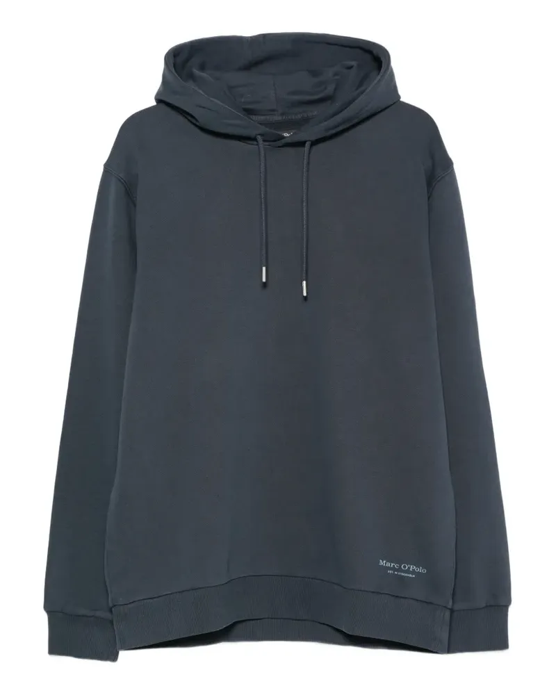Marc O'Polo logo-print drawstring hoodie - Blau Blau