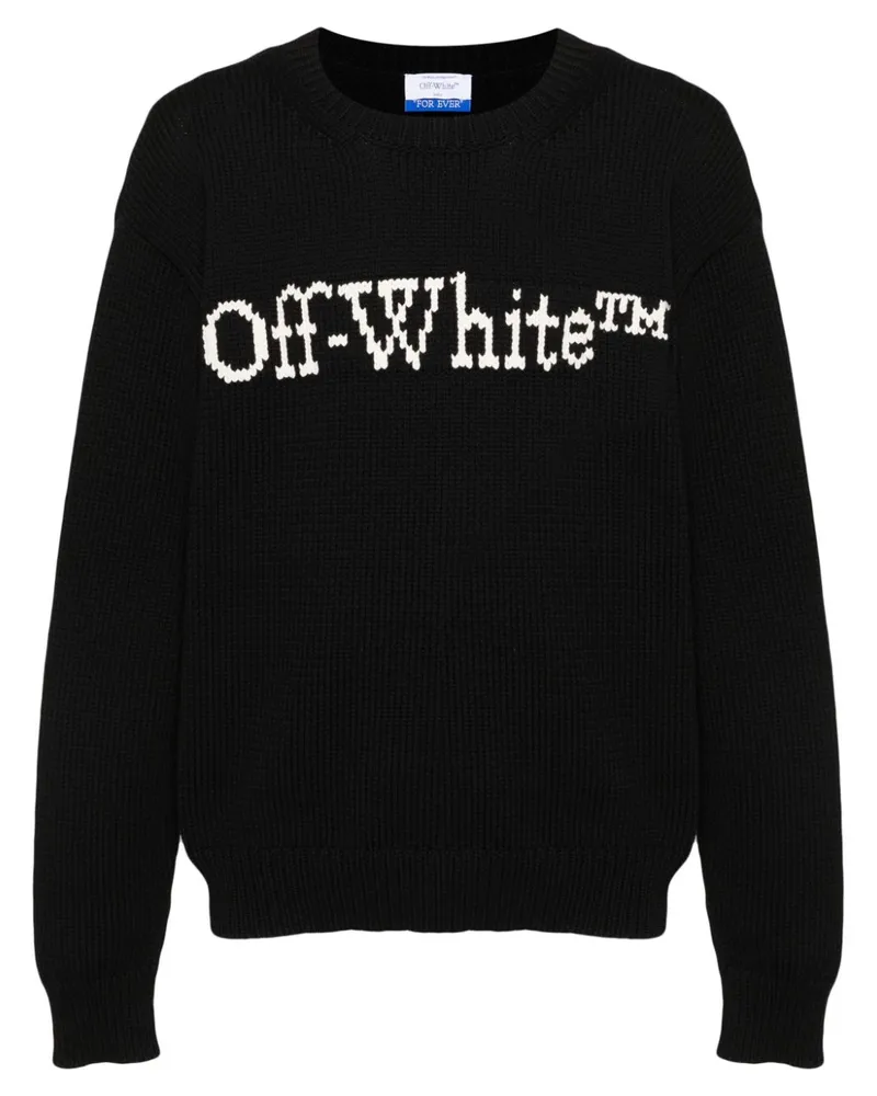 OFF-WHITE Pullover mit Intarsien-Logo - Schwarz Schwarz