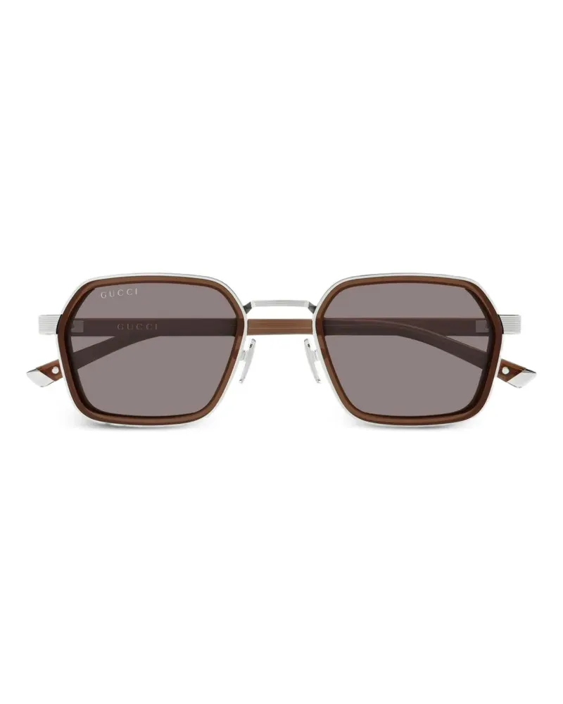 Gucci geometric-frame sunglasses - Silber Silber