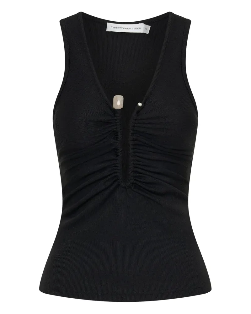Christopher Esber Crystal Pin Tanktop - Schwarz Schwarz