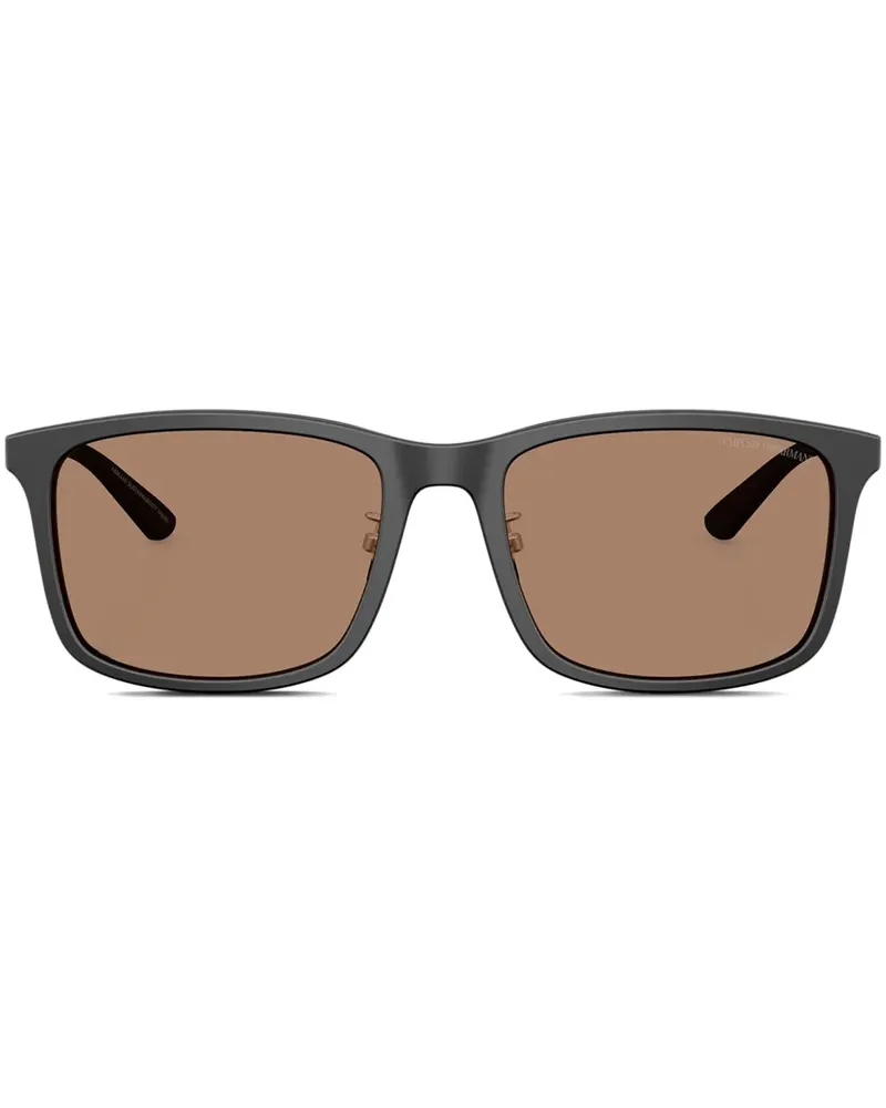 Emporio Armani Sonnenbrille mit eckigem Gestell - Schwarz Schwarz