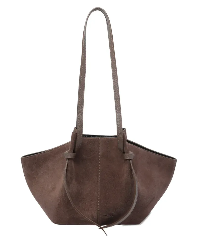 YUZEFI large Mochi suede shoulder bag - Braun Braun